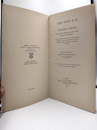 Studia Sinaitica No. XI: Apocrypha Syriaca