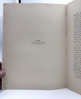 Studia Sinaitica No. XI: Apocrypha Syriaca
