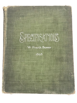 Item #103 Specifications. W: Frank Bower