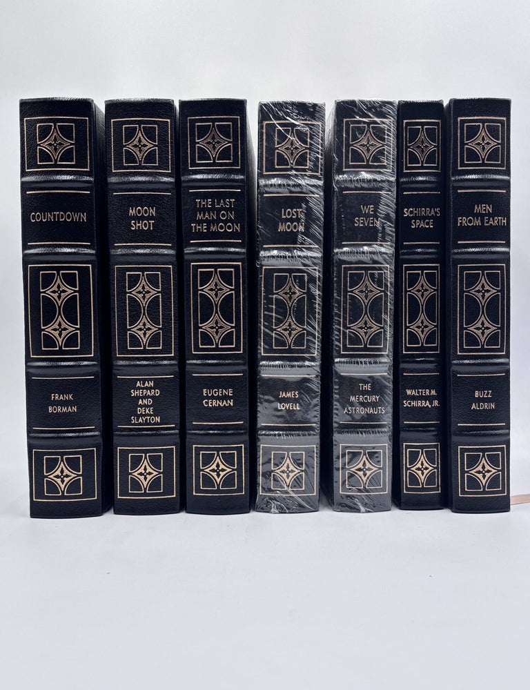Item #1051 7 Vol. Collection: Countdown; Moon Shot; The Last Man on the Moon; Lost Moon; We Seven; Schirra's Space; Men from Earth [Signed]. The Easton Press Astronaut Library.