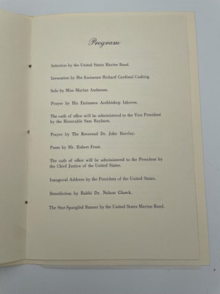 1961 Inauguration Ceremonies Program - John F. Kennedy Jr. and Lyndon B. Johnson with signed photos and admission ticket