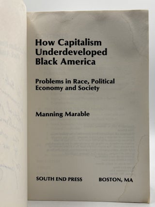 How Capitalism Underdeveloped Black America [Signed]