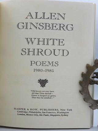 White Shroud: Poems 1980-1985 [Inscribed to John Clellon Holmes]