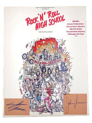 Item #316 Rock N' Roll High School Soundtrack. Promo flier, Joey and Johnny Ramone, Joey, Johnny...