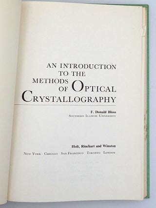 An Introduction to the Methods of Optical Crystallography