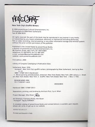 Autograf: New York City’s Graffiti Writers