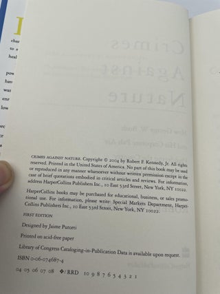 Crimes Against Nature [Signed]