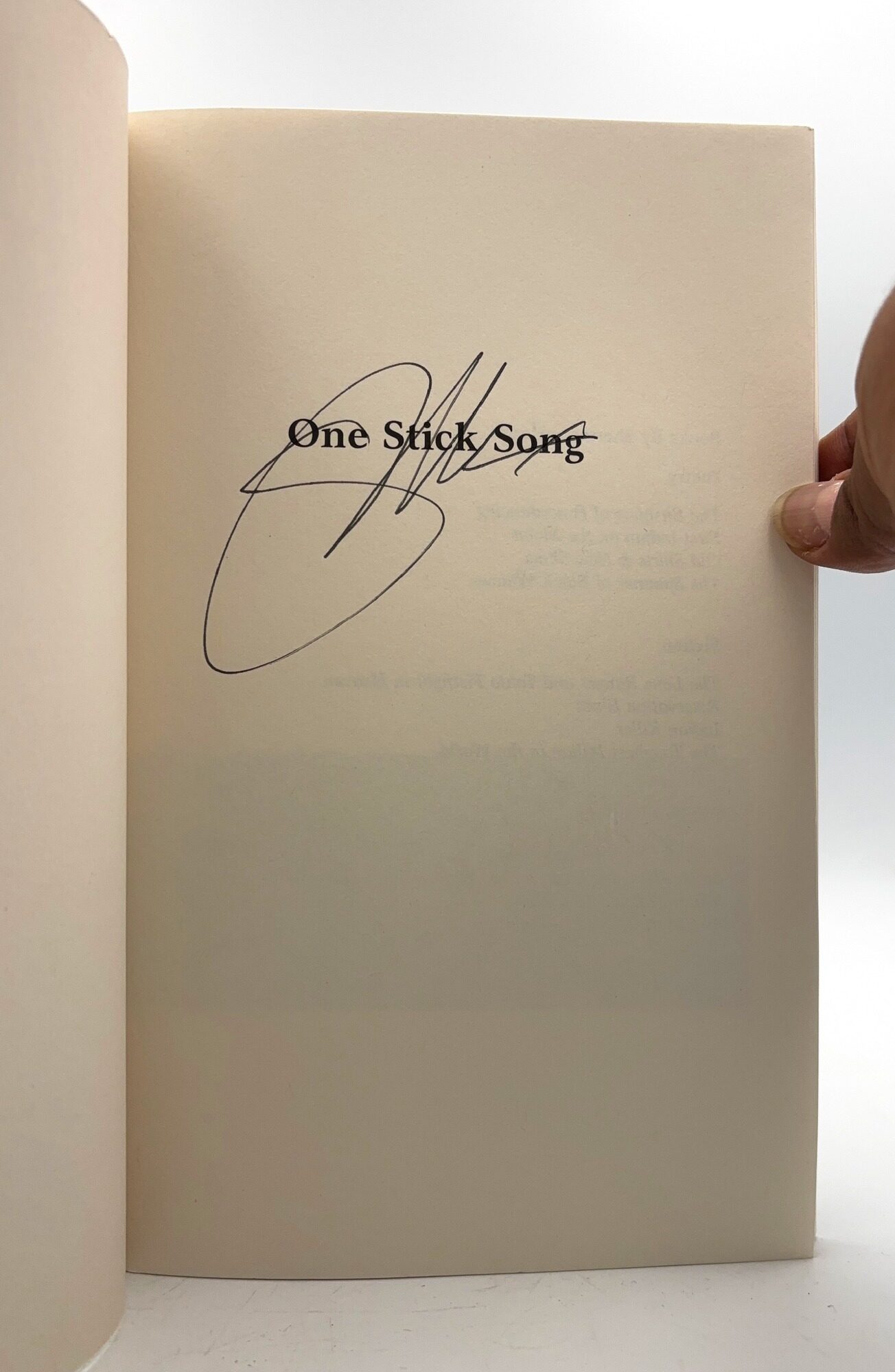 One Stick Song signed | Sherman Alexie