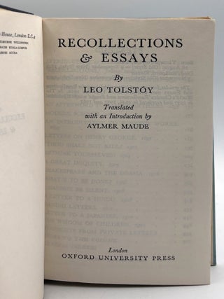 Recollections & Essays