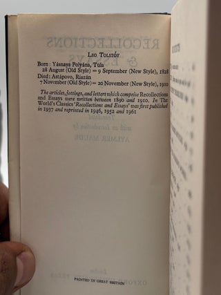 Recollections & Essays