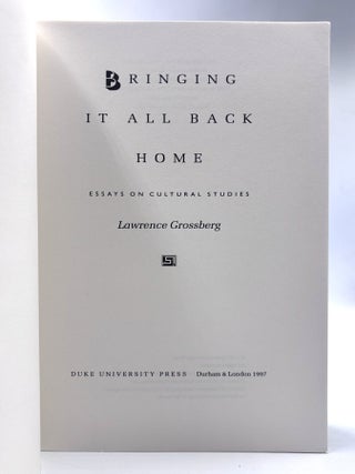 Bringing It All Back Home